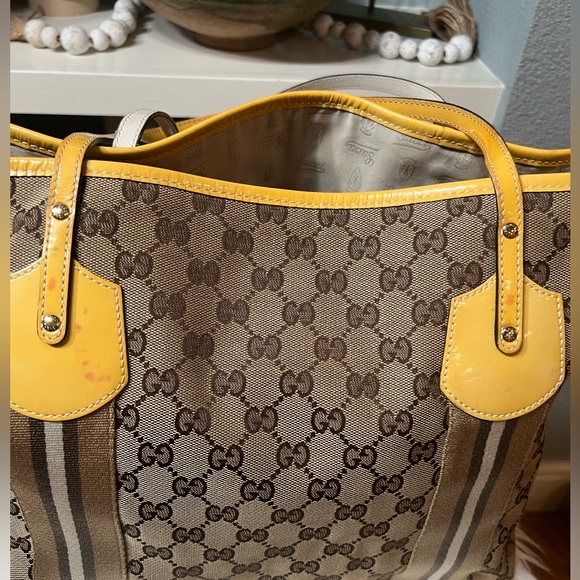 GUCCI GG Monogram Web Jolie Tote with charm Authentic - Picture 6 of 16